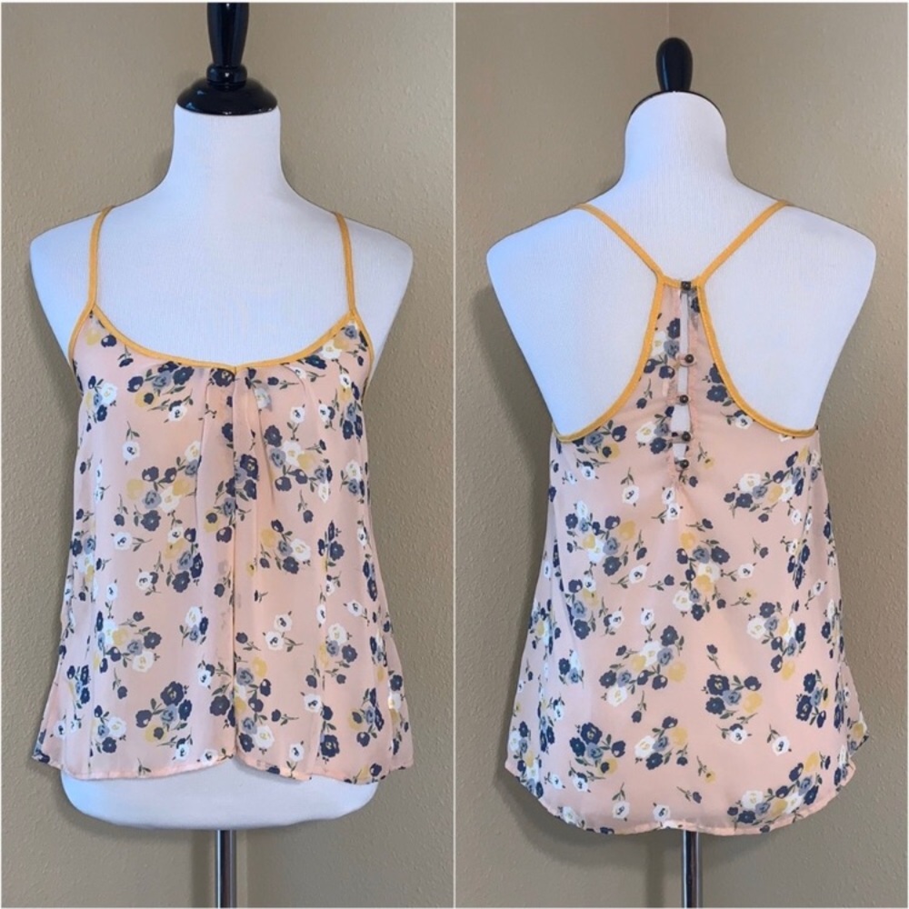 Lush Floral Dressy “Y” Back Tank Top - Picture 1 of 3